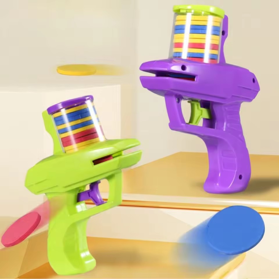 Party Games Kids Indoor - Foam Disc Launcher Flying Disc Handheld