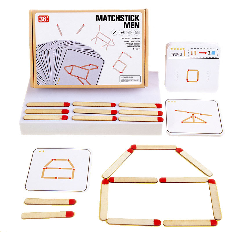 Party Games Kids Indoor - Montessori Matches Puzzels Spel Houten Speelgoed