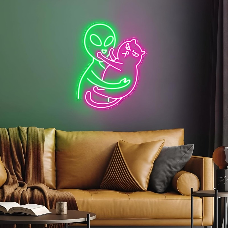 Alien Cat Neon Sign, Green Ali - Party Games Best recensie en prijs