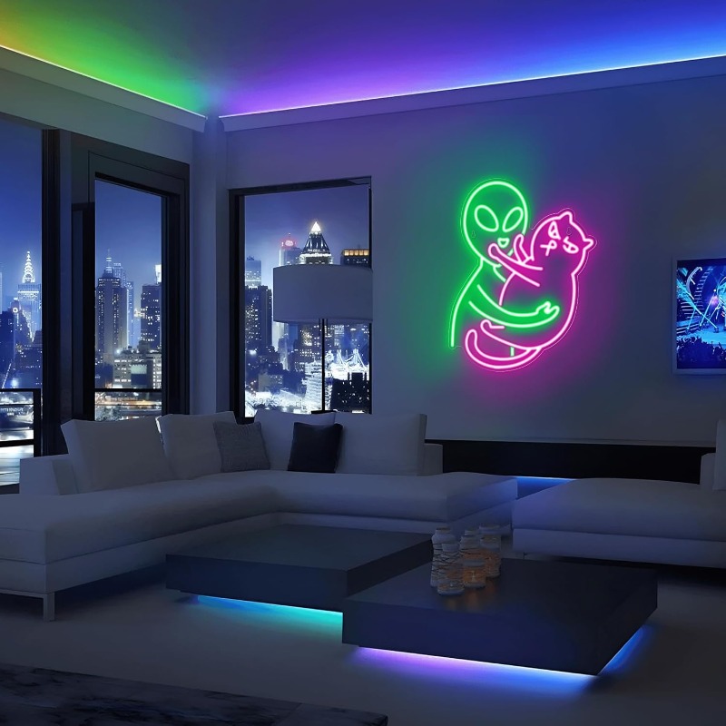 Alien Cat Neon Sign, Green Ali - Party Games Best recensie en prijs